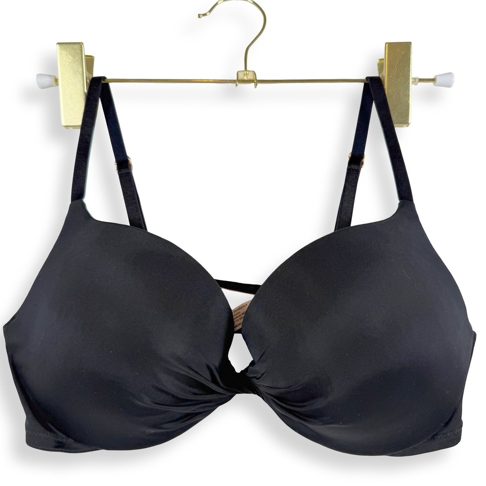 Victorias Secret Very Sexy Push Up Bra 36C Black Twist Front Padded Underwire